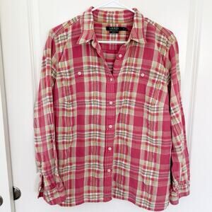 Lauren Ralph Lauren Western Cotton Plaid Button Down 2X